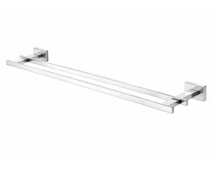 מוט כפול למגבת 60 ס״מ מסדרת AMPOLI ניקל מבריק