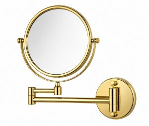 מראה לקיר מגדילה פי 7 בסיס עגול GOLD זהב מבריק