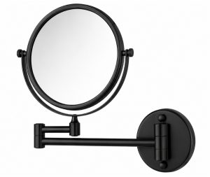מראה מגדילה פי 7 לקיר דו צדדית בסיס עגול BLACK שחור