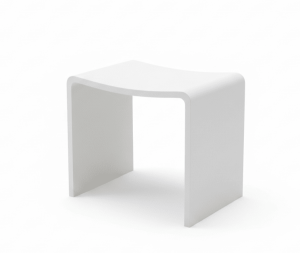 ספסל קוריאן דגם סטייסי מקומר בגוון לבן