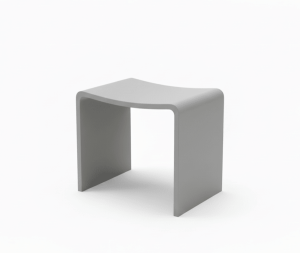 ספסל קוריאן מקומר אפור בהיר