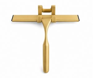 מגב למקלחון זהב עם מתלה ללא קידוח