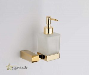 דיספנסר לסבון נוזלי לקיר האמבטיה מסדרת STONE זהב