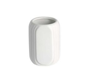 כוס מונחת למברשות שיניים דגם פסים שטוח בגוון לבן סטארבאט