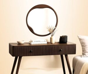 מראה עגולה מסגרת עץ מלא 3 מידות לבחירה