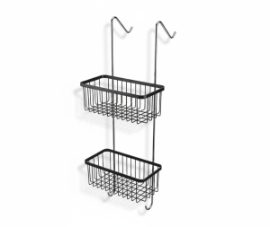 רשת למקלחון כפולה בגוון שחור מט ללא קידוח