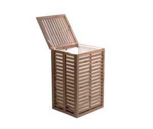 סל כביסה מבמבוק מתקפל עם סל בד נשלף