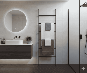 סולם מגבות לאמבטיה בגוון לבן או שחור