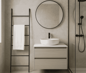 סולם מגבות לאמבטיה בגוון לבן או שחור