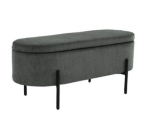 ספסל אחסון קורדרוי אפור