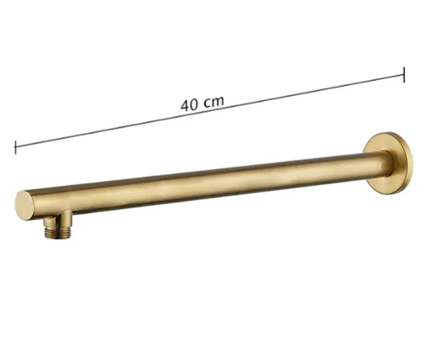 ⁦זרוע עגולה כבדה 40 ס"מ לראש טוש למקלחת רוז גולד BRASS⁩ – תמונה ⁦2⁩