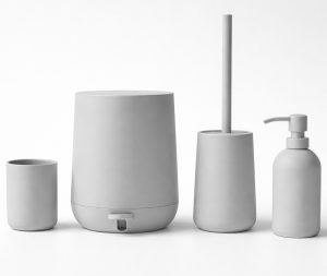 סט מונחים לאמבטיה גוון אפור בהיר דגם ROCKY