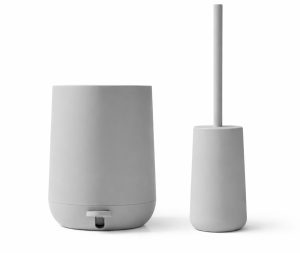 סט מונח מברשת אסלה ופח 3 ליטר אפור בהיר דגם ROCKY