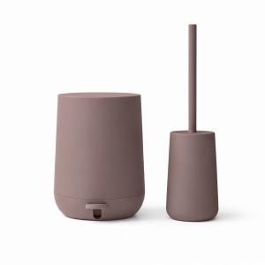 סט מונח מברשת אסלה ופח 3 ליטר חום מוקה דגם ROCKY