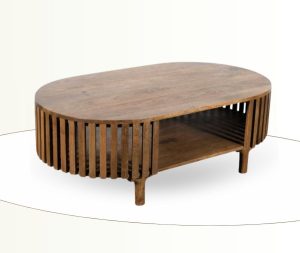 שולחן סלון עץ מלא מנגו טבעי 120X70X40