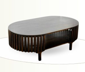 שולחן סלון עץ מלא מנגו כהה 120X70X40