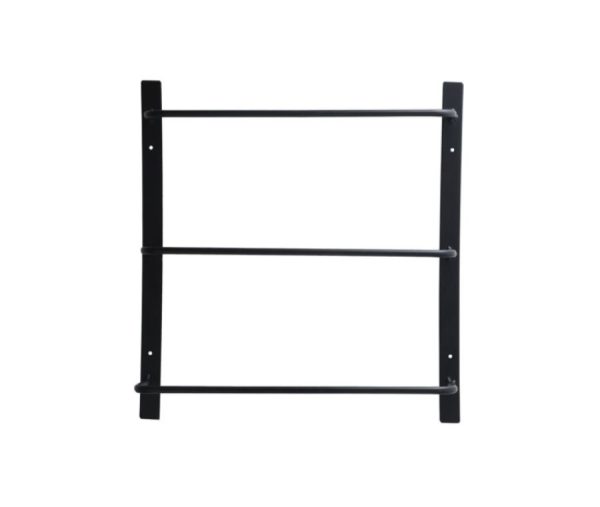 מעמד קיר למגבות מתכת בצבע שחור במידות 45X12X50