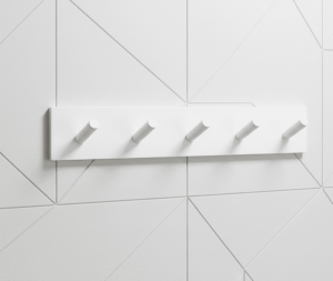 מתלה 5 ווים בהדבקה בגוון לבן