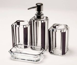 סט מונח לאמבטיה 4 חלקים שקוף אקרילי