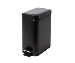 פח אשפה מלבן 5 ליטר טריקה שקטה שחור מט