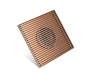 ניקוז פסים גודל ענק 20 ס"מ רוז גולד מוברש חוסם ריחות וחרקים