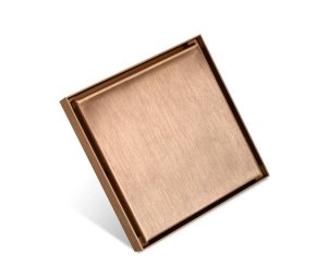 תעלה נסתרת לניקוז גודל ענק 20 ס"מ רוז גולד מוברש חוסם ריחות וחרקים