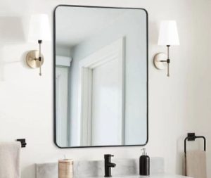 מראה מלבנית מסגרת שחורה 3 גדלים לבחירה