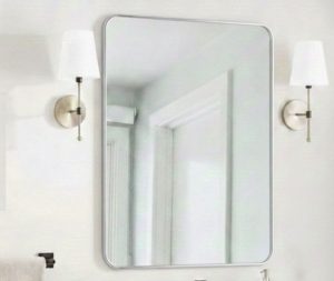 מראה מלבנית מסגרת כסף 3 גדלים לבחירה