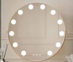 מראה עגולה עם תאורה קוטר 80