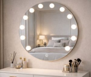 מראה עגולה עם תאורה קוטר 80