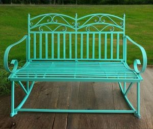 ספסל מתכת נדנדה בגוון טורקיז 120X48X90 ס"מ