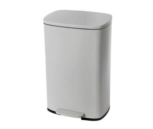 פח אשפה למטבח מלבני 50 ליטר אפור