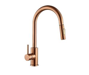 ברז נשלף יוקרתי למטבח דגם RON בגוון רוז גולד