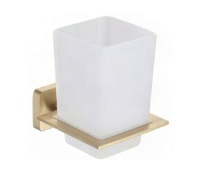 כוס למברשות שיניים ריבוע מסדרת AMPOLI זהב