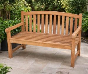 ספסל גינה זוגי עץ טיק