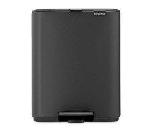 פח פדל לאמבטיה ריבוע 12 ליטר אפור מינרלי Brabantia