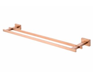 מוט כפול למגבת 60 ס״מ מסדרת AMPOLI רוז גולד