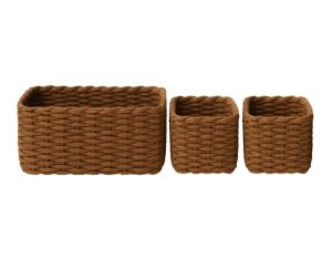 סט 3 סלסלאות חום