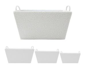 סט 3 סלסלאות מלבניות בגוון לבן