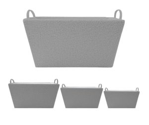 סט 3 סלסלאות מלבניות בגוון אפור