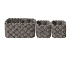 סט 3 סלסלאות בגוון אפור