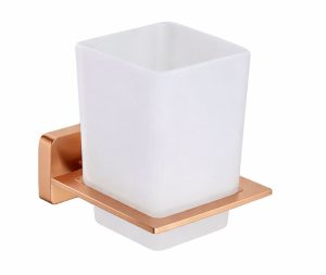 כוס למברשות שיניים ריבוע מסדרת AMPOLI רוז גולד