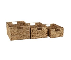 סט 3 קופסאות אחסון מלבניות עשוי קש מיקינטון טבעי