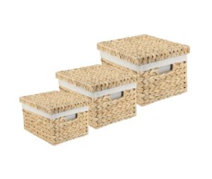 סט 3 קופסאות אחסון עם מכסה