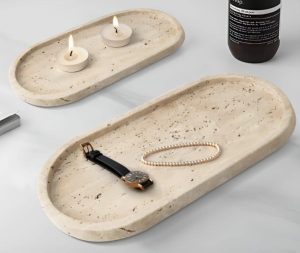 זוג מגשים אובלים דמוי טרונטין