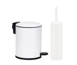 סט מברשת אסלה ופח 3 ליטר לבן