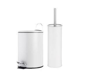 סט מברשת אסלה ופח 3 ליטר לבן