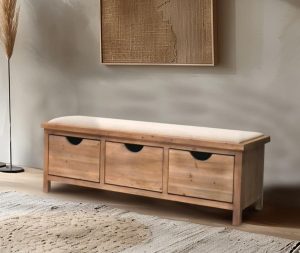 ספסל עץ 3 מגירות