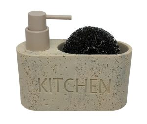 דיספנסר אובלי למטבח דמוי שיש צבע קרם כיתוב "KITCHEN"