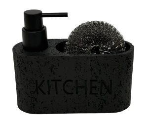 דיספנסר אובלי למטבח דמוי שיש צבע שחור כיתוב "KITCHEN"